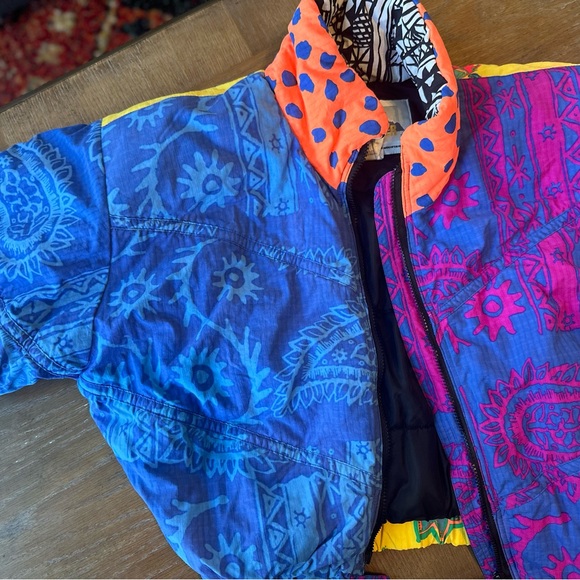 OBERMEYER VINTAGE SKI SNOW JACKET Woman’s size 10 bright neon 80s 90s retro - Picture 13 of 15